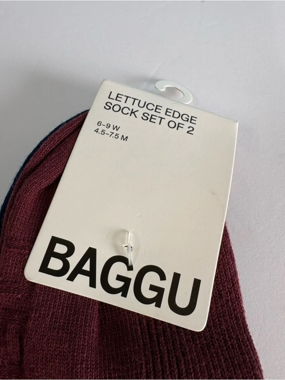NWT BAGGU Embroidered Lettuce Edge Sock 2-Pack
